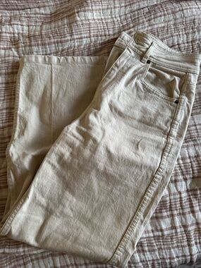 Sezane Le Crop Classic High-Rise Cream Jeans 36